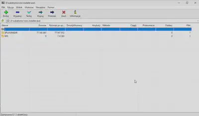 Rys. 4. Podgląd zawartości pliku nsis-installer.exe, brak pliku z rozszerzeniem .nsi.