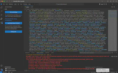 Rys. 14. Druga próba debugowania app.js.
