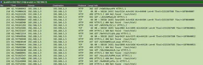 Fig. 4. Identification of the server and attacker IP addresses.