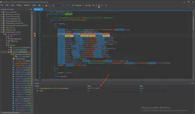 Fig. 19. Debugging the malicious <code>EmpireClient.exe</code> file using dnSpy.