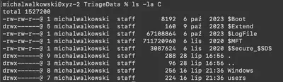 Fig. 3. Contents of the <code>TriageData</code> directory.