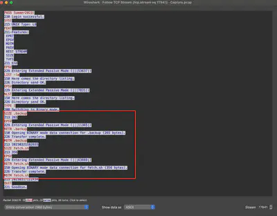 Fig. 10. Files downloaded by the attacker from the FTP server.