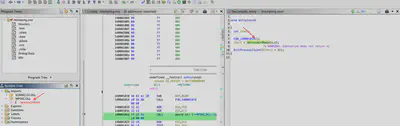 Fig. 15. Call to the <code>ServiceCrtMain</code> function from the <code>mpsvc.dll</code> library via <code>msmpeng.exe</code>.