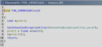 Fig. 17. Code for the FUN_180001ebd0 function.