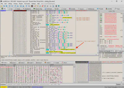 Fig. 21 Setting a breakpoint at the first call of the anti-debugging function.