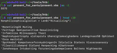 Fig. 7. Contents of the <code>present.vbs</code> file.