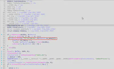 Fig. 12. Decompilation of the file using IDA - pseudocode.