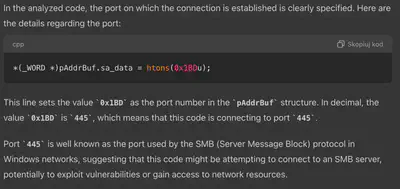 Fig. 13. Using ChatGPT for code analysis.