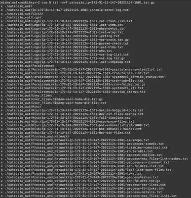 Fig. 3. Content of the archive <code>catscale_ip-172-31-13-147-20221124-1501.tar.gz</code>.