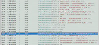 Fig. 11. API call responsible for enumerating vaults.