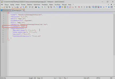 Fig. 10. Contents of the <code>package.json</code> file.