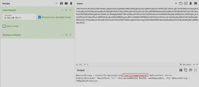 Fig. 5. Decoded command containing the password.