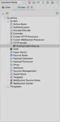 Fig 1. The defined list of types in the Scripts window.